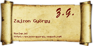 Zajzon György névjegykártya