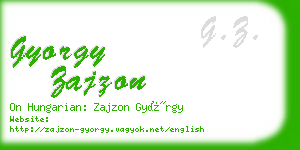 gyorgy zajzon business card